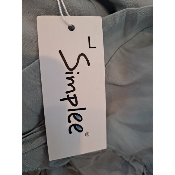 NWT Simplee Women's High Waisted Slit Hem Ruffle Trim Wide Leg Palazzo Size L - Picture 5 of 6